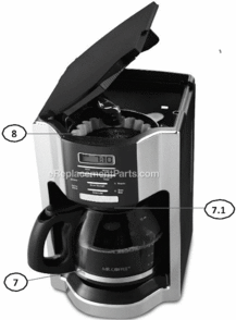 Page A Diagram and Parts List for BVMC-EHX23  Mr Coffee Coffee Maker